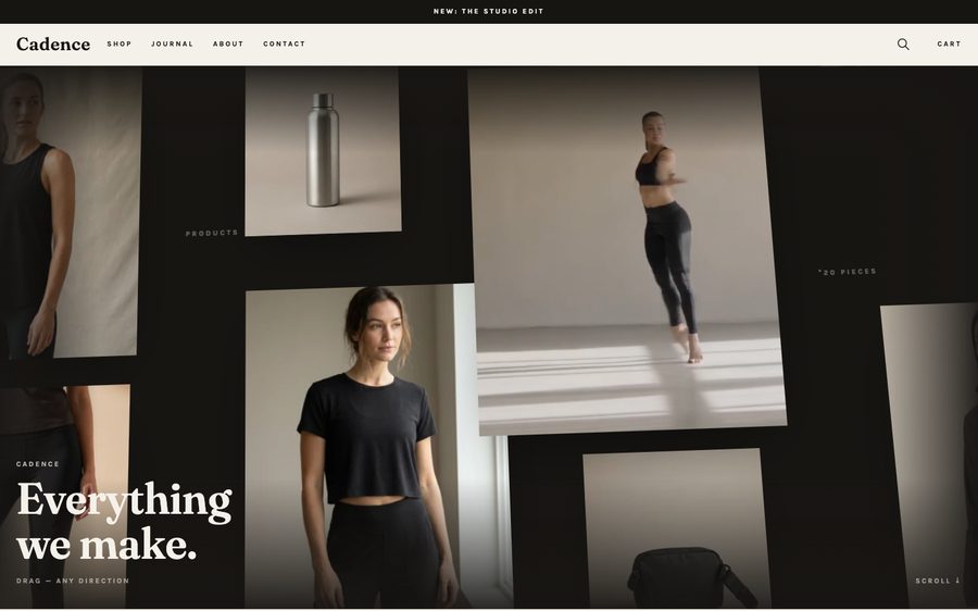 Cadence activewear Shopify store