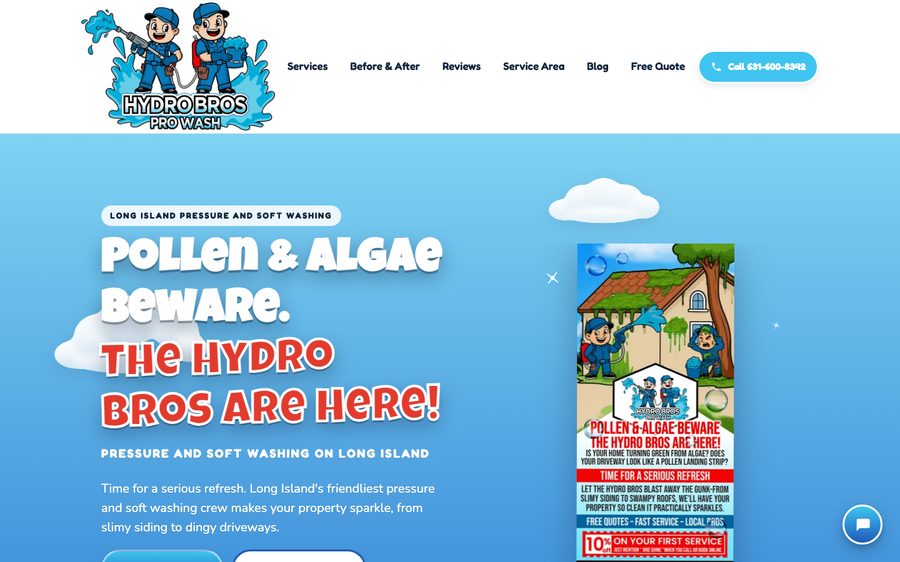 Hydro Bros Pro Wash website